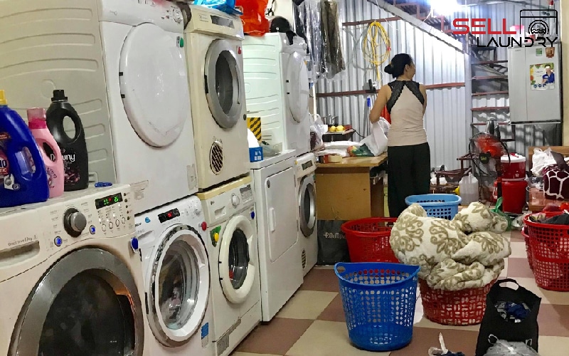 Mô hình giặt là cửa hàng giặt là