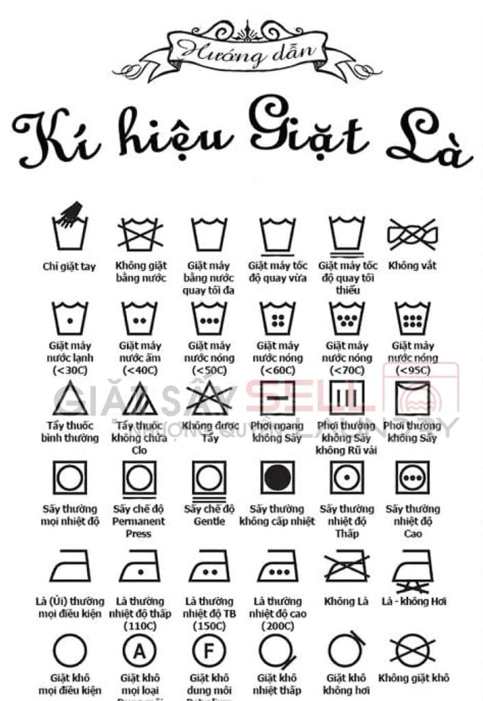 Ký hiệu giặt là trên quần áo